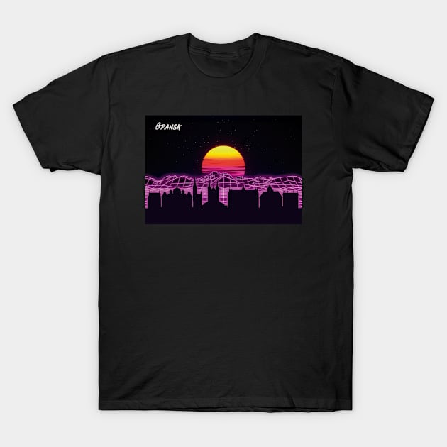 Gdansk Outrun Neon Nights T-Shirt by Ferrazi